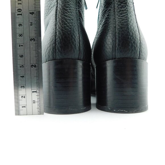 EVERLANE Black Leather Block Heel Chelsea Side Zip Ankle Boots 8 - Picture 6 of 10